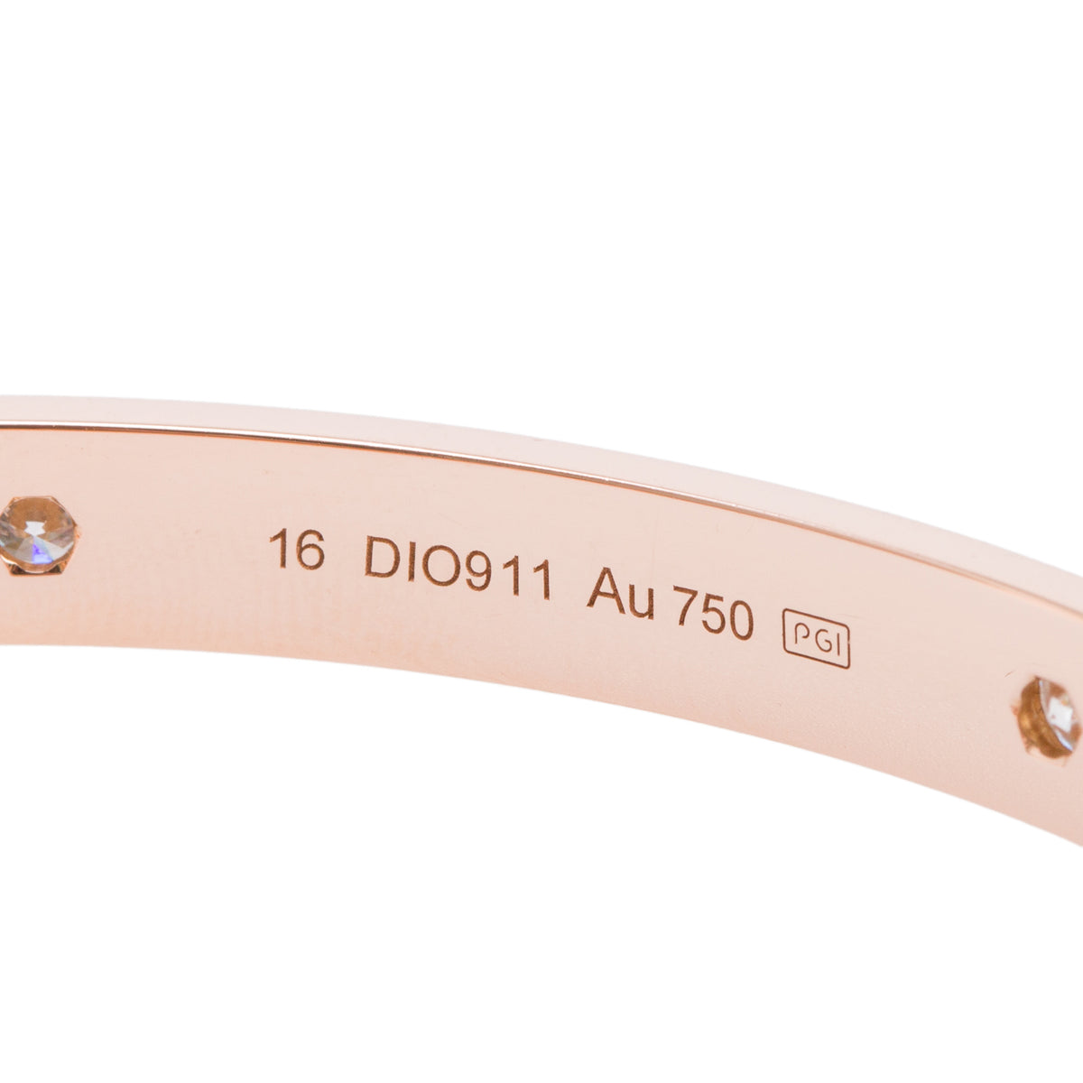 Cartier 18k Rose Gold Love Bracelet with 4 Diamonds, Classic Model Size 16 w/ Box & Receipt