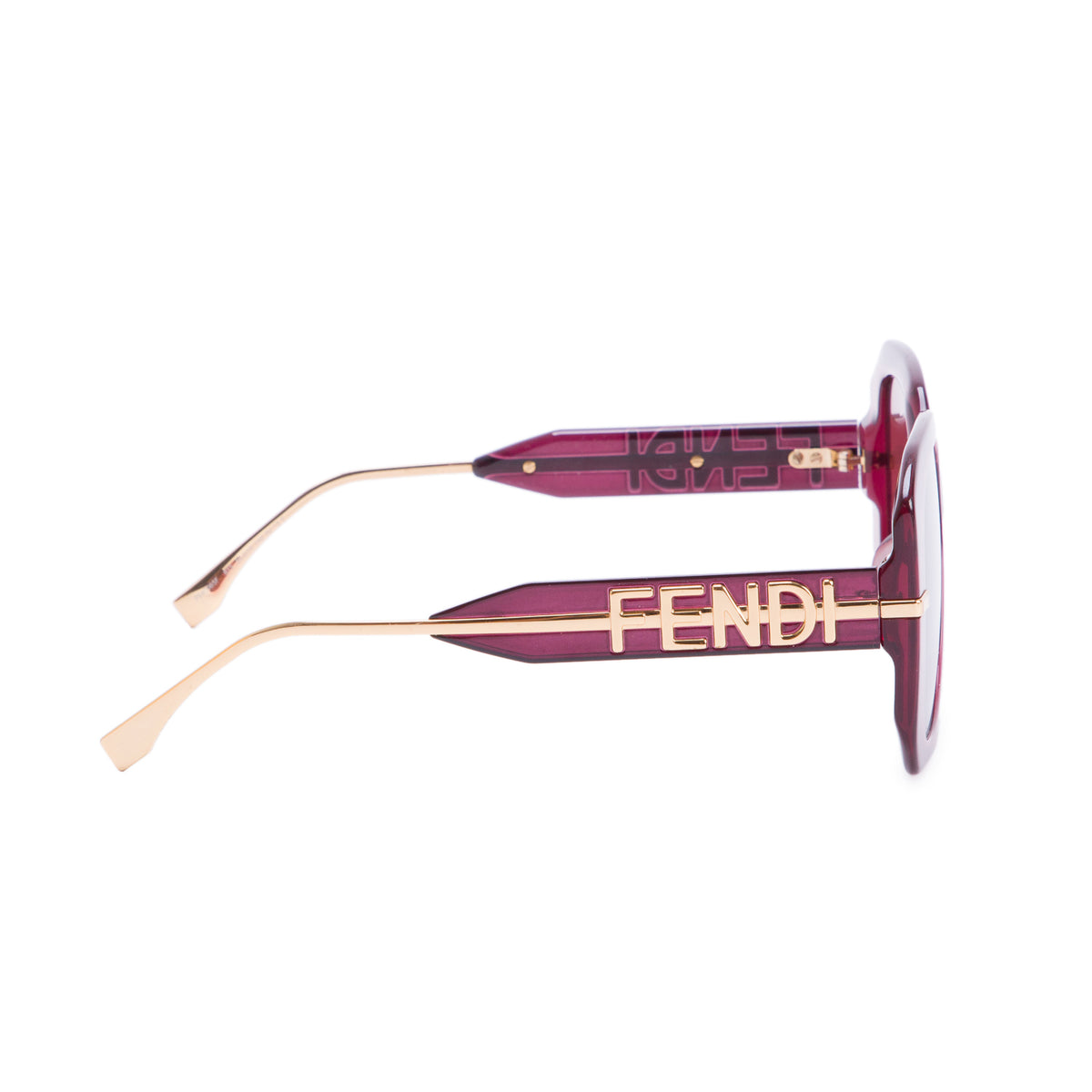 Fendi FE40065F Purple Transparent Acetate Fendigraphy Logo Sunglasses w/ Box & Case