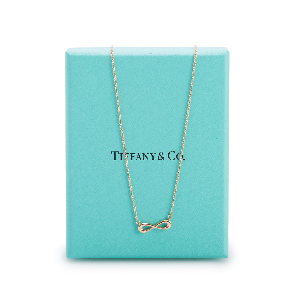 Tiffany & Co. 18k Rose Gold Mini Infinity Pendant Necklace w/ Box