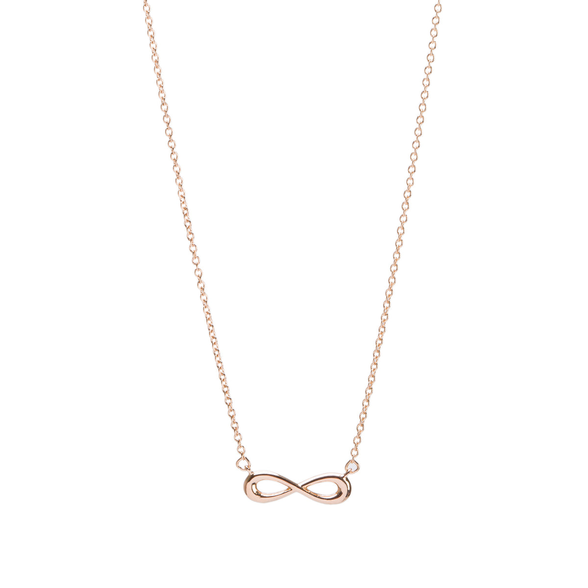 Tiffany & Co. 18k Rose Gold Mini Infinity Pendant Necklace w/ Box