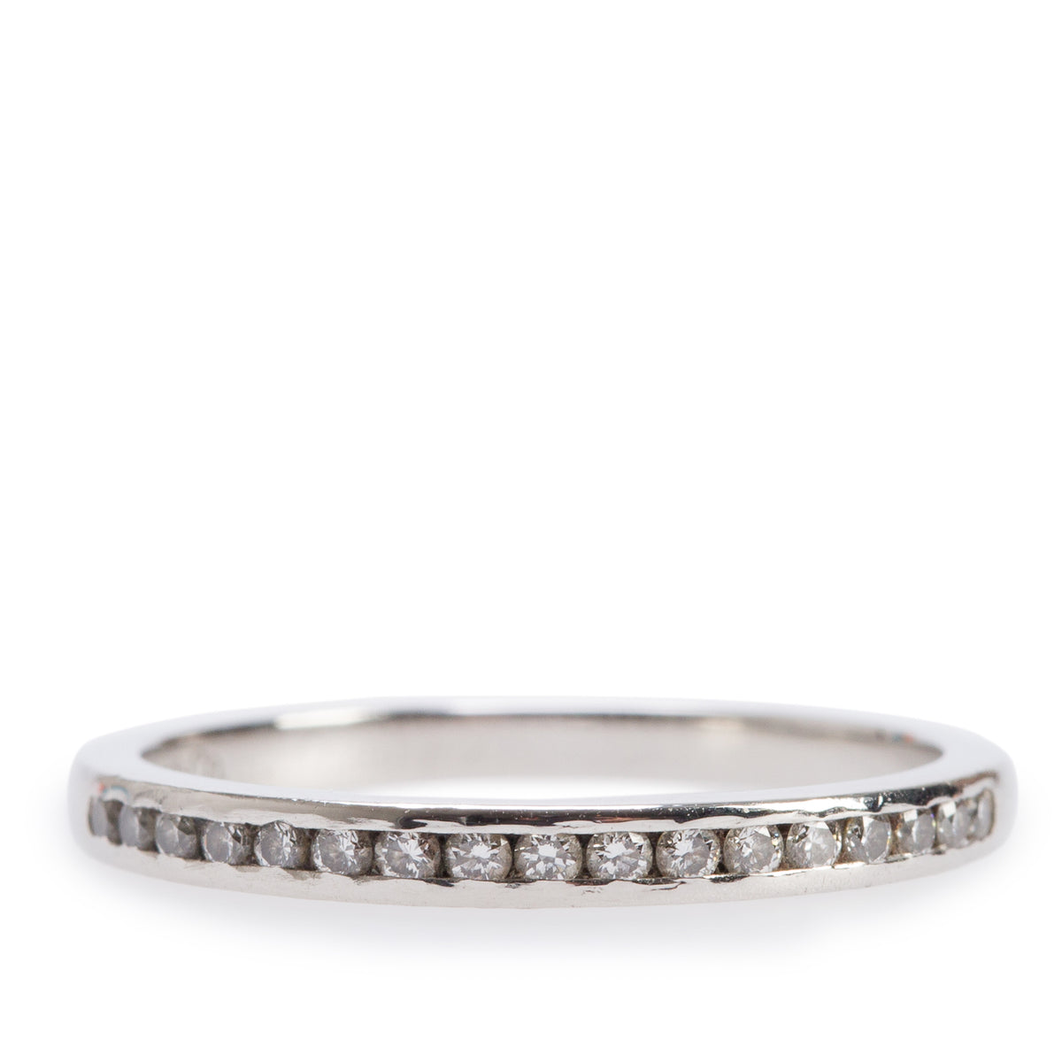 Tiffany & Co. Platinum Half Eternity Diamond Band Ring, Size 6.75 w/ Box