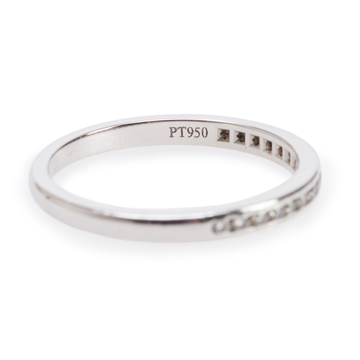 Tiffany & Co. Platinum Half Eternity Diamond Band Ring, Size 6.75 w/ Box