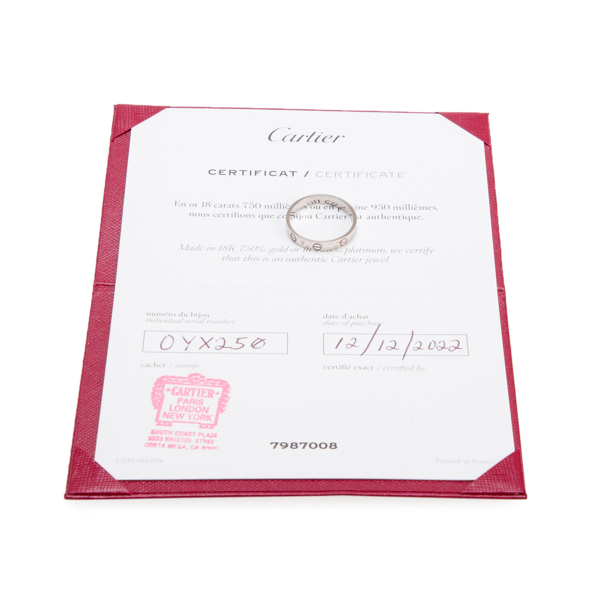 Cartier 2022 18k White Gold Juste Un Clou Diamond Bracelet, Classic Model, Size 18 w/ Certificate