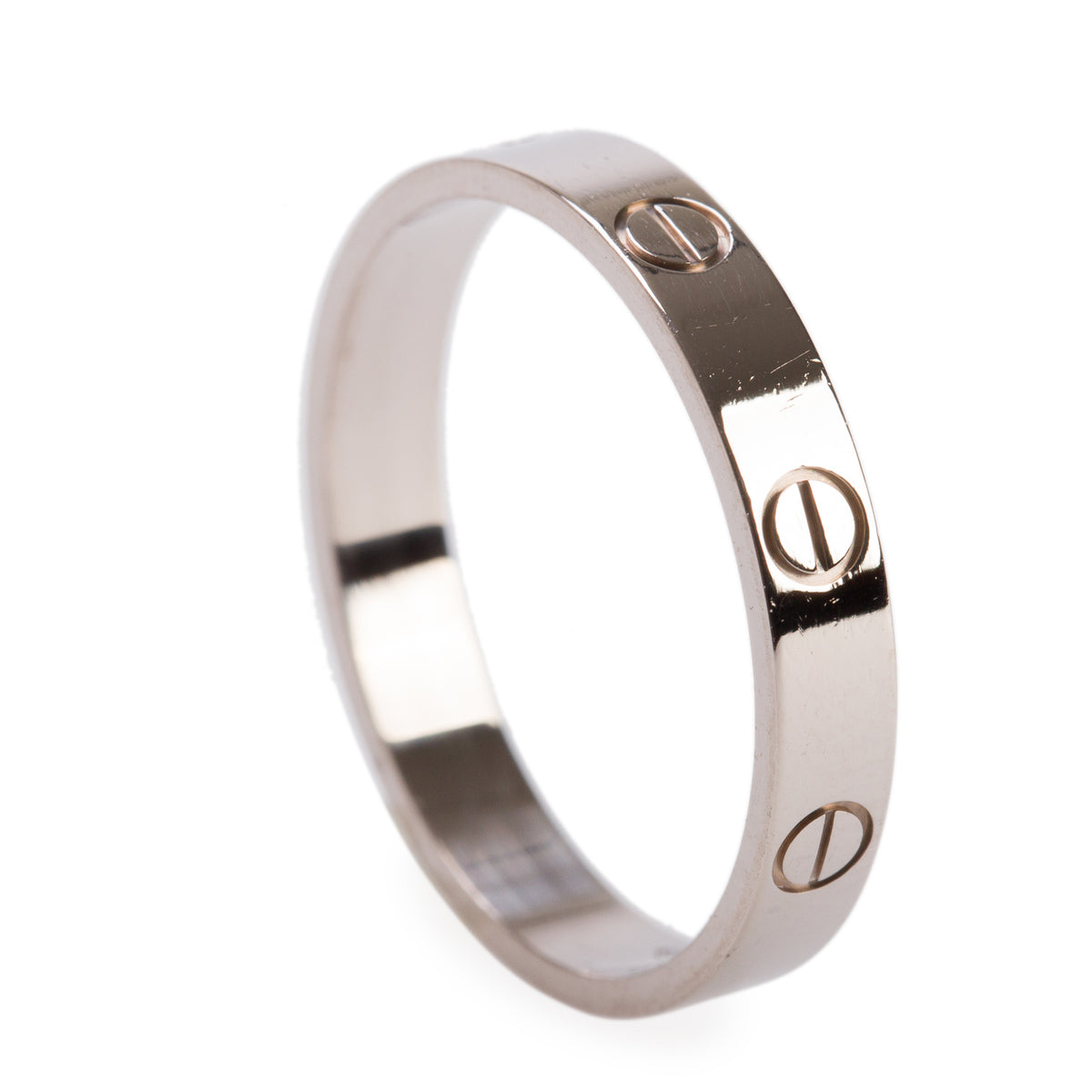 Cartier 18k White Gold 3.6 MM Love Wedding Band Ring, Size 62 10 w/ Box, Receipt & Certificate