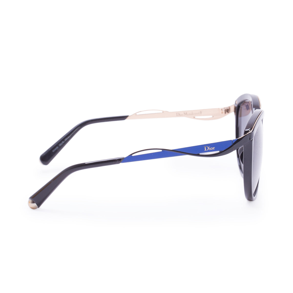Christian Dior Black/Blue Acetate DiorMetaleyesF Sunglasses w/ Box & Case