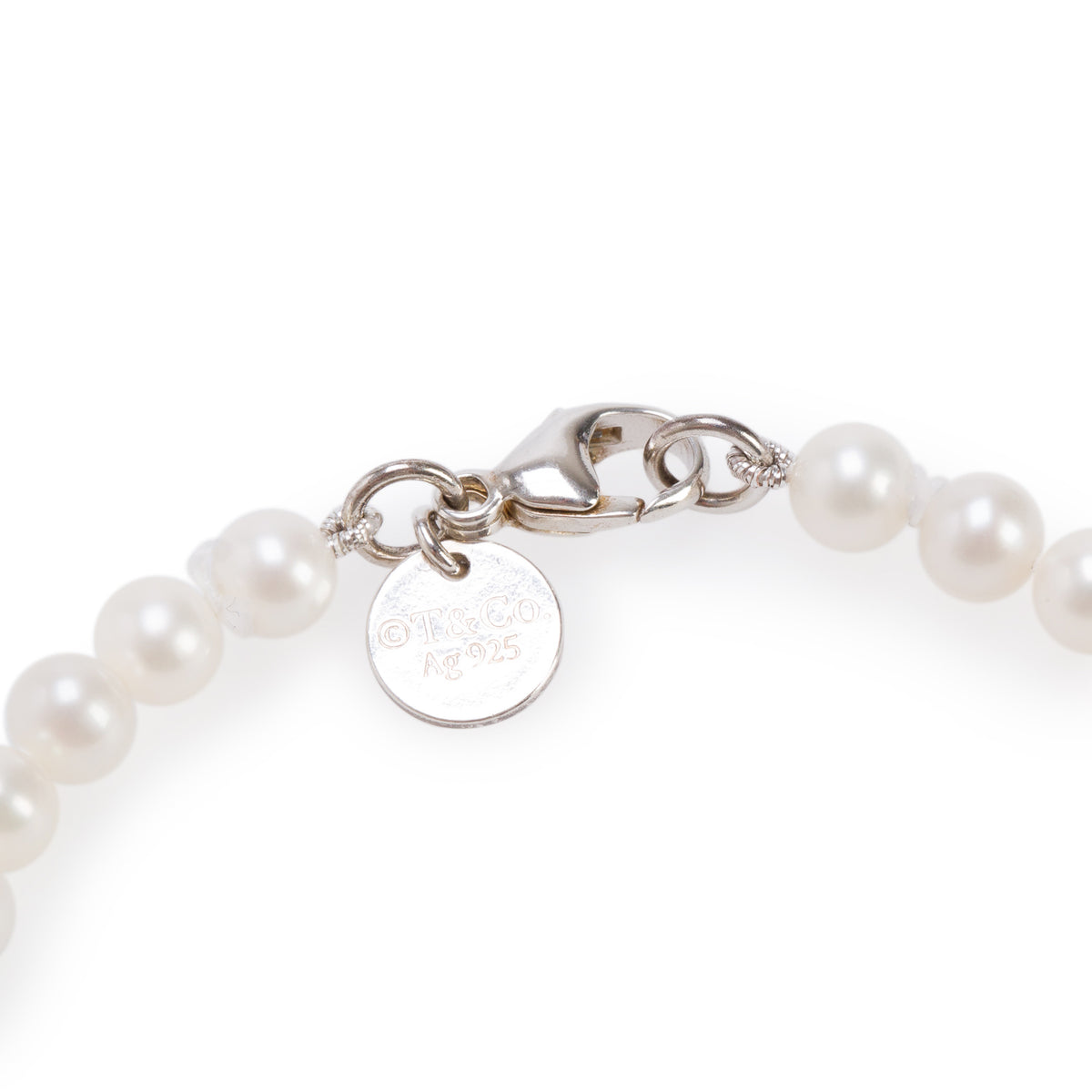 Tiffany & Co. Sterling Silver Ziegfeld Collection 5-6 MM Pearl Bracelet