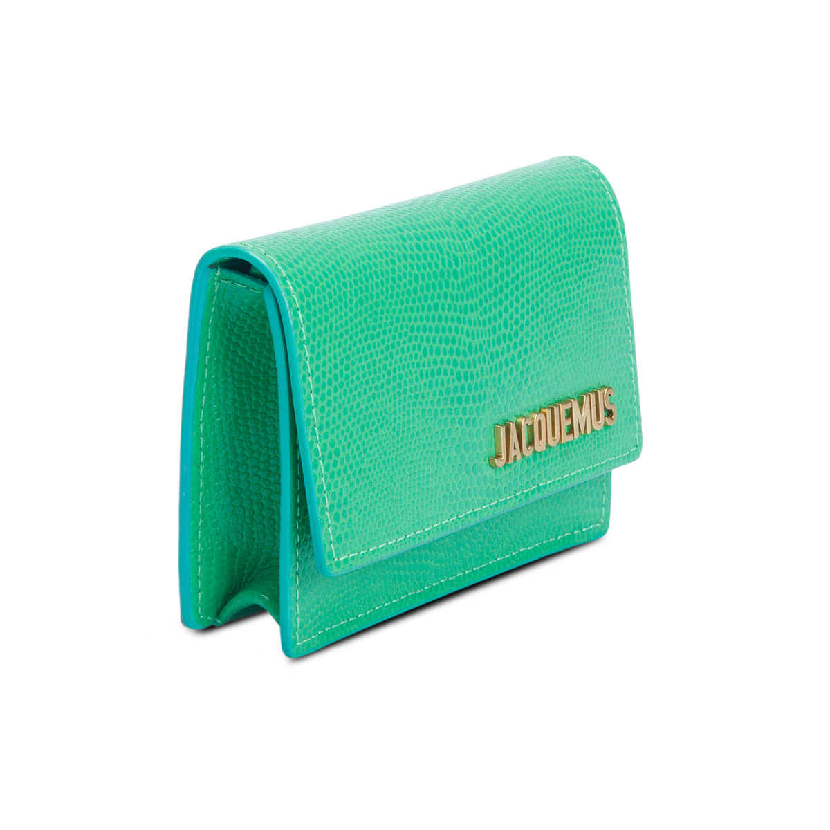Jacquemus Green Lizard Embossed Le Bello Crossbody Bag