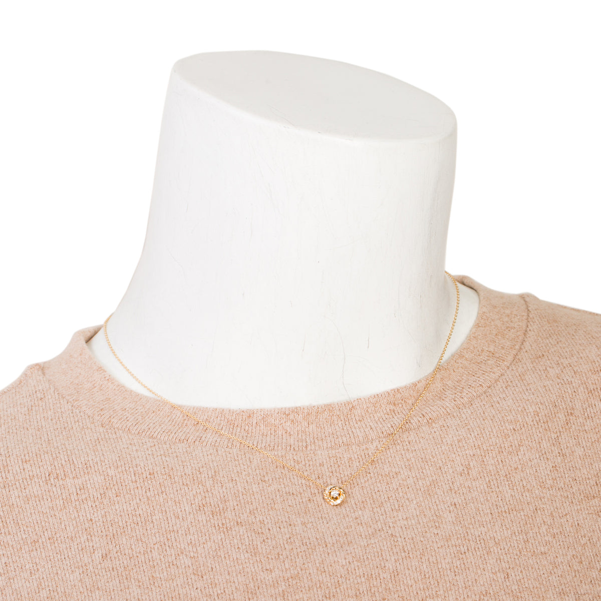 David Yurman 2023 18k Yellow Gold Diamond 8MM Petite Infinity Pendant Necklace w/ Box & Receipt
