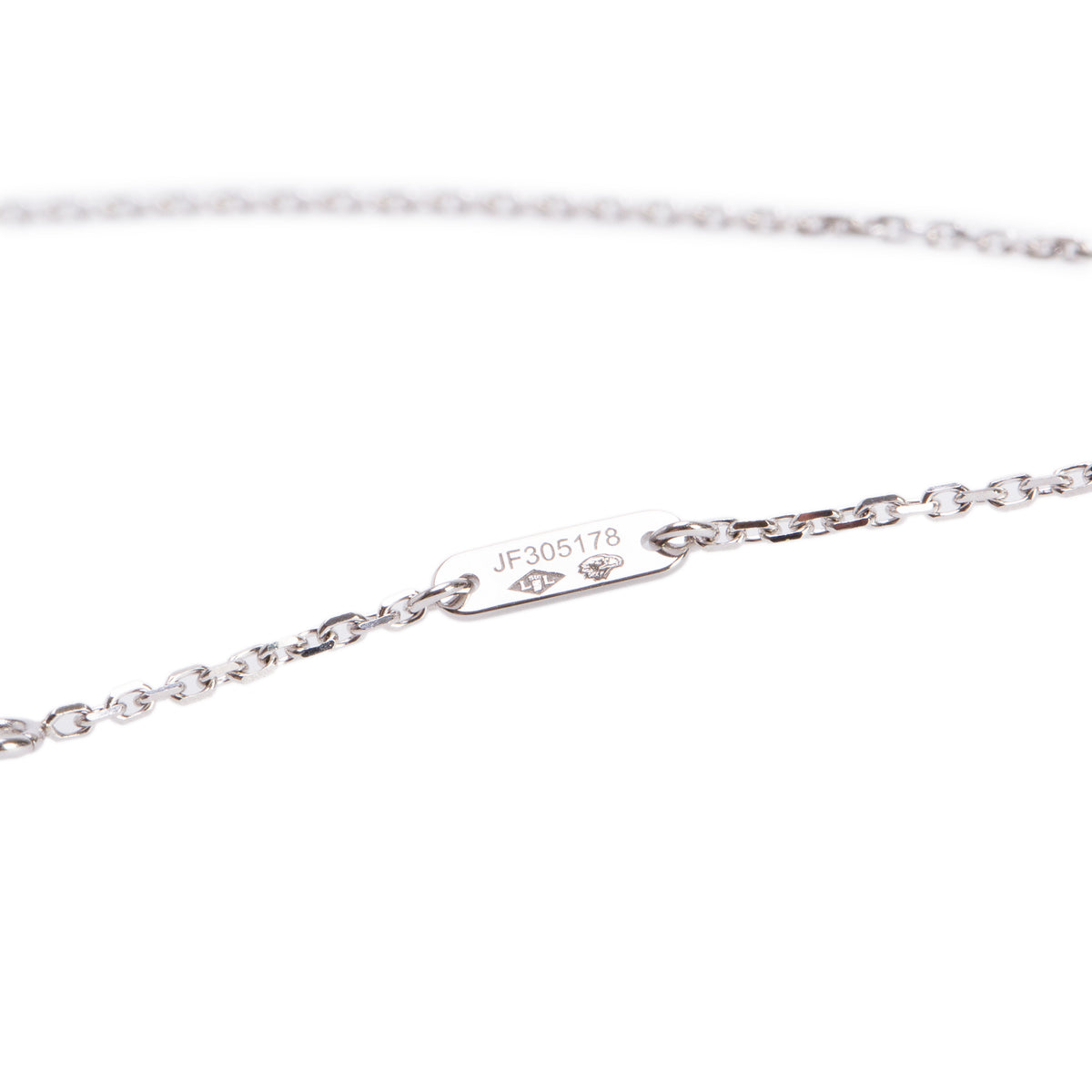 Van Cleef & Arpels 2023 18k White Gold Diamond Sweet Alhambra Pendant Necklace w/ Box, Receipt & Certificate