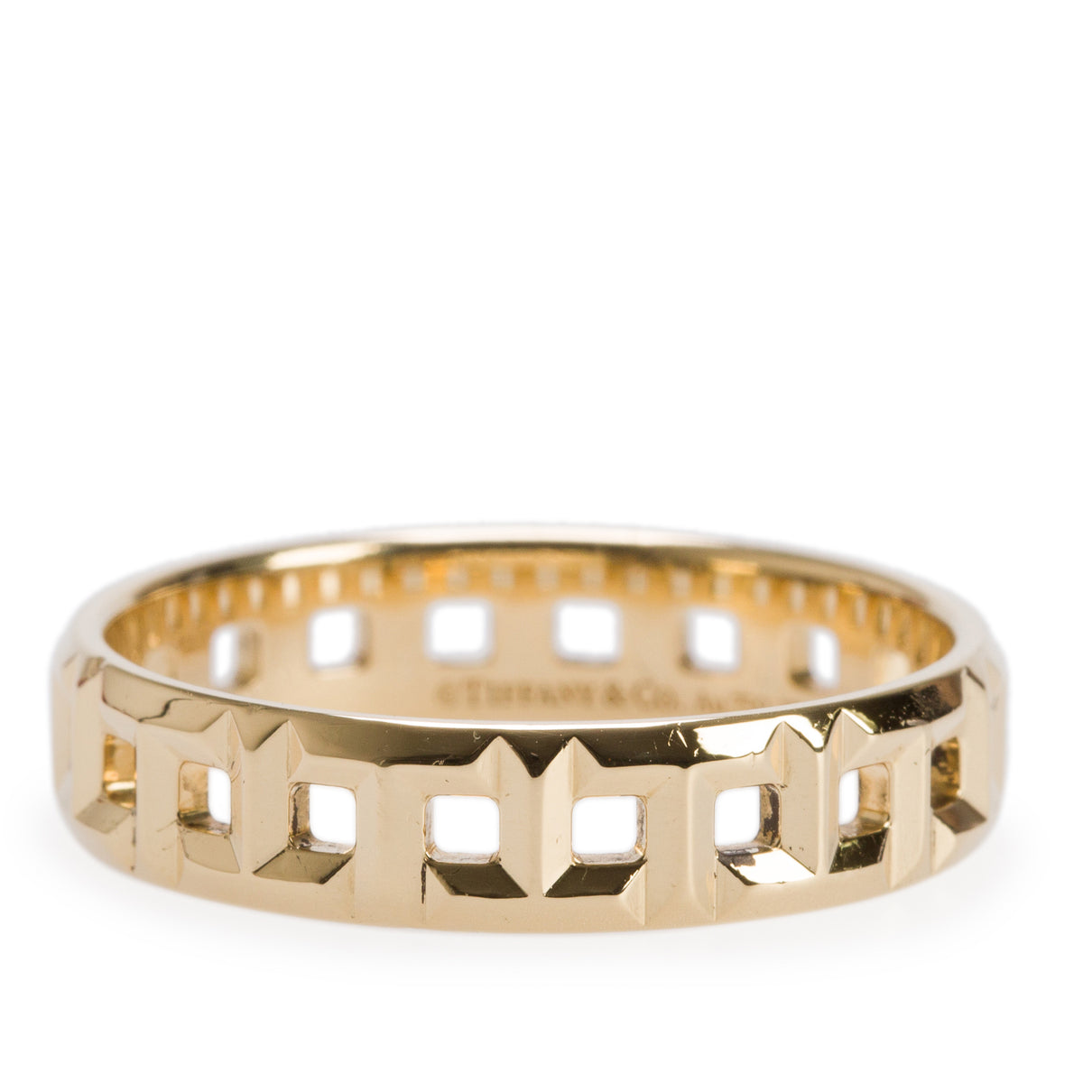 Tiffany & Co. 18k Yellow Gold T True Wide 5.5 MM Ring, Size 12.5 w/ Box