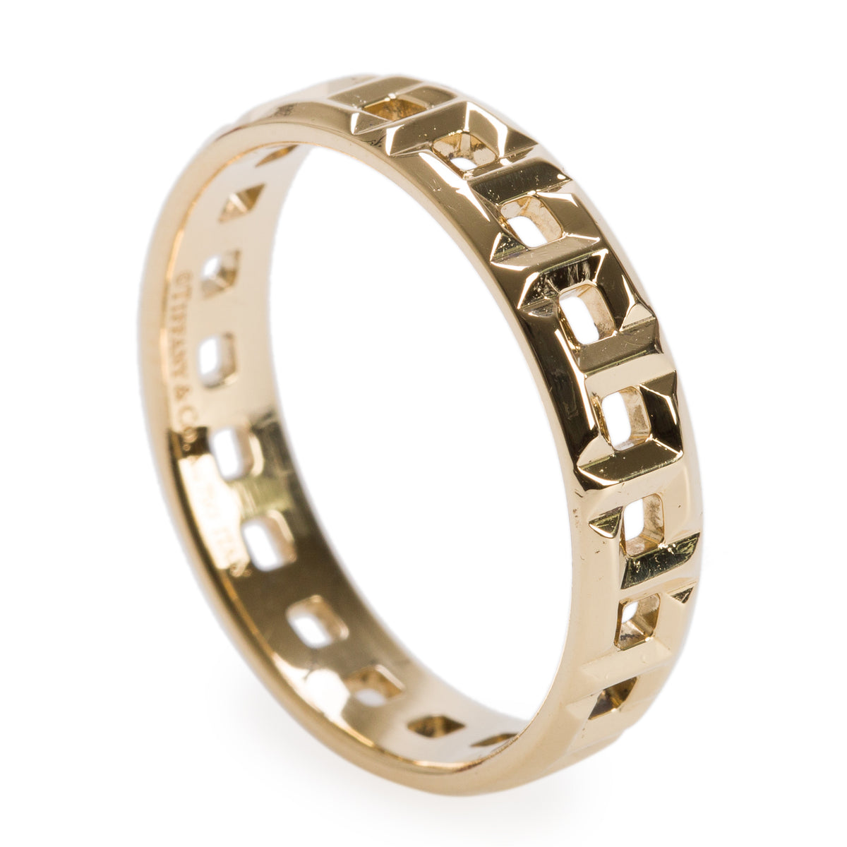 Tiffany & Co. 18k Yellow Gold T True Wide 5.5 MM Ring, Size 12.5 w/ Box