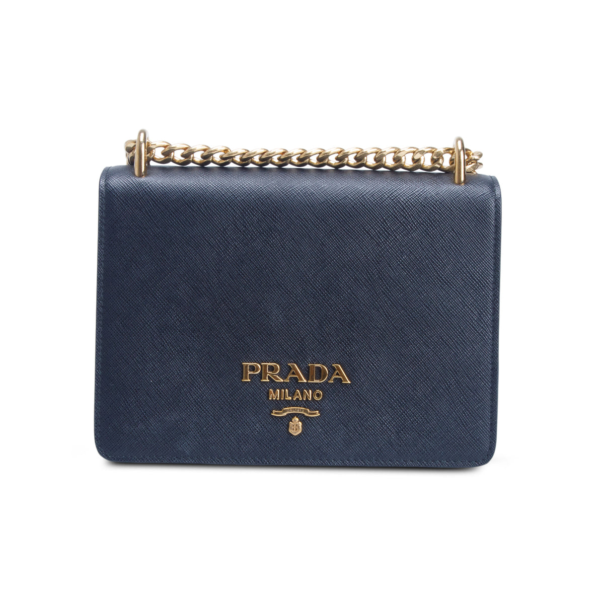Prada Black Saffiano Chain Shoulder Bag w/ Authenticity Card