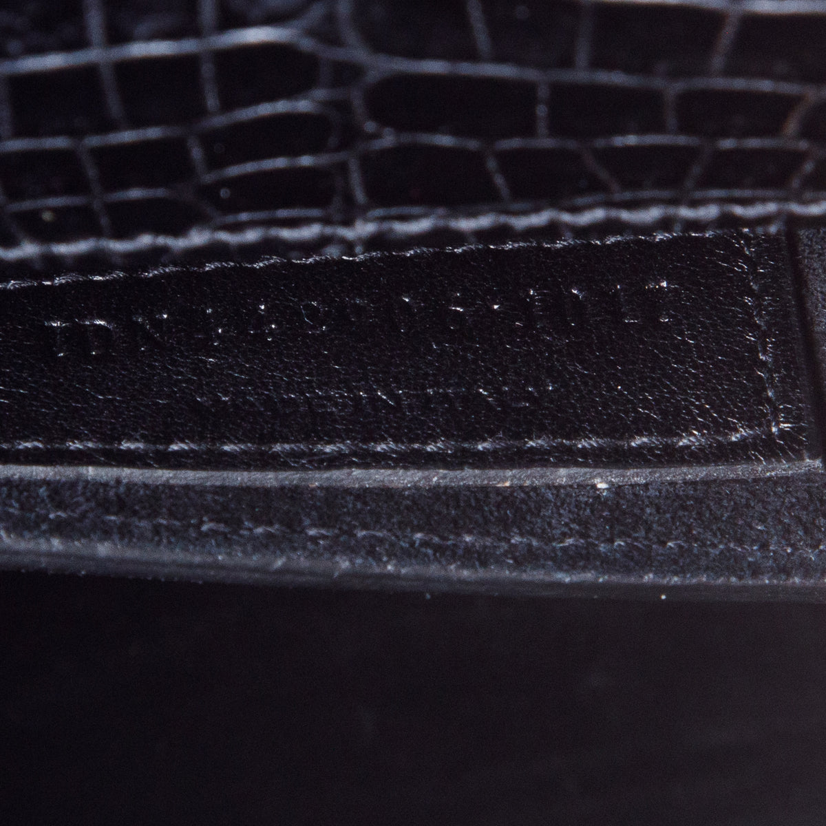 Saint Laurent Black Croc Embossed Calfskin Medium Sunset Bag