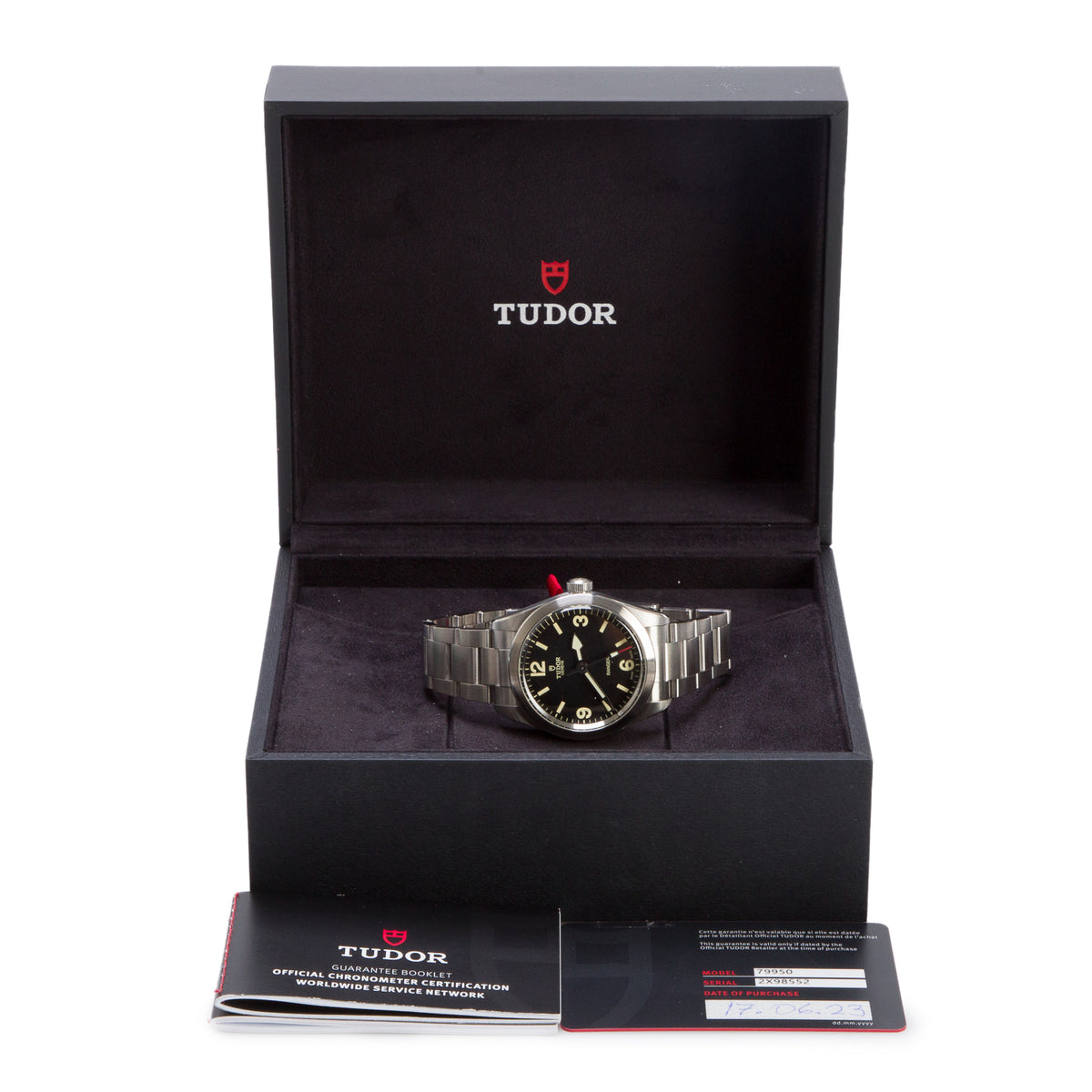 Tudor 2023 Stainless Steel Ranger 39 MM Automatic Watch Black Dial 79950 w/ Box & Papers