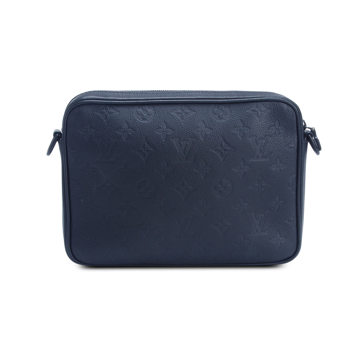 Louis Vuitton Black Monogram Shadow Embossed Calfskin Leather Duo Messenger Bag