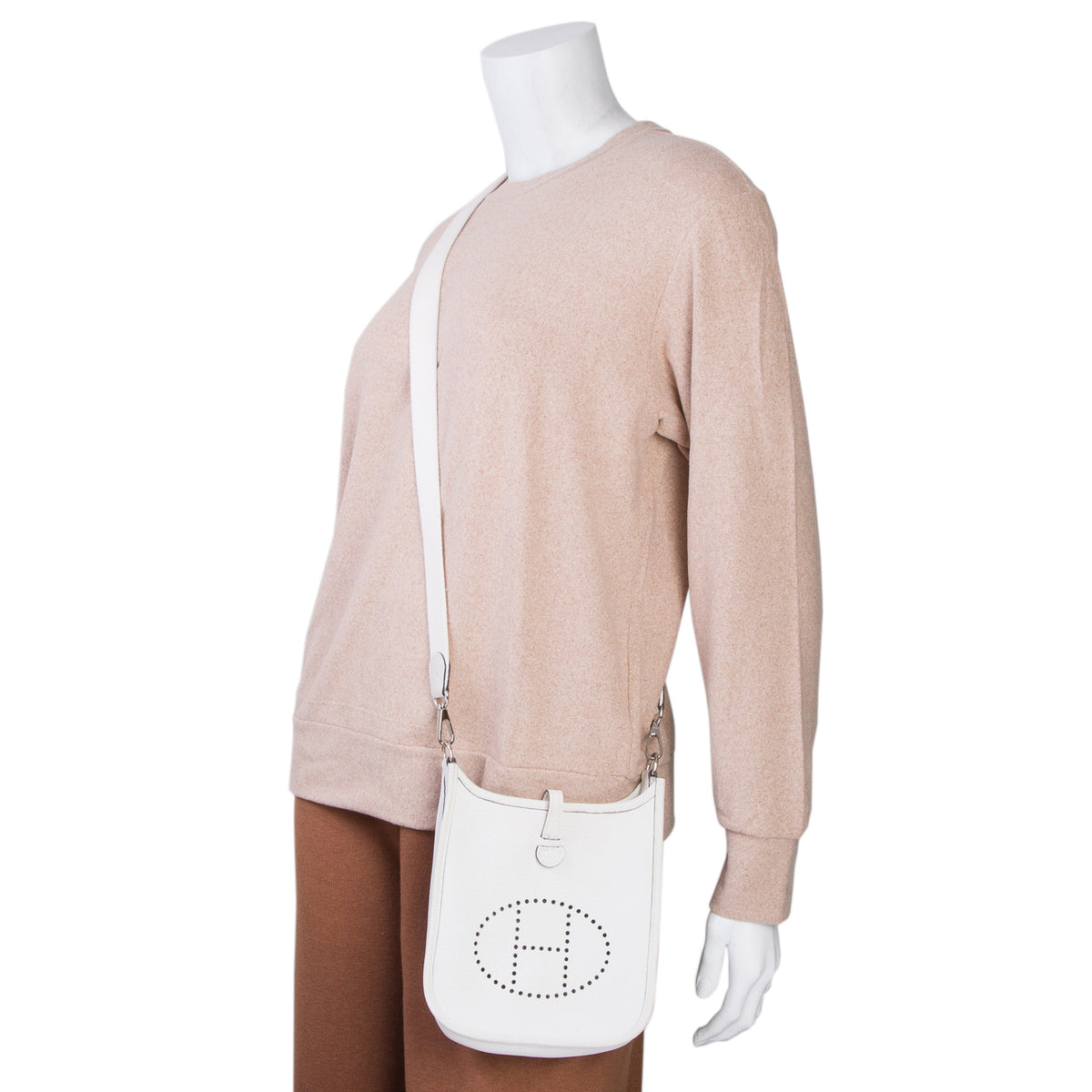 Hermes 2025 Blanc Taurillon Clemence Amazone Evelyne TPM 16 w/ Box