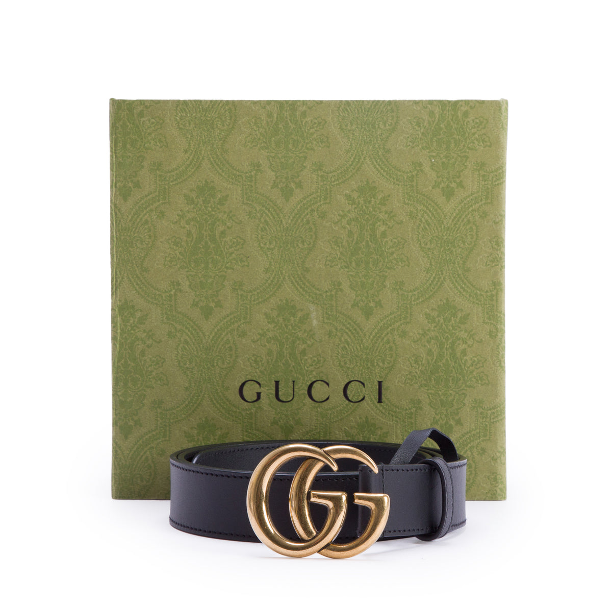 Gucci GG Marmont Black Leather Belt 90 36 w/ Box