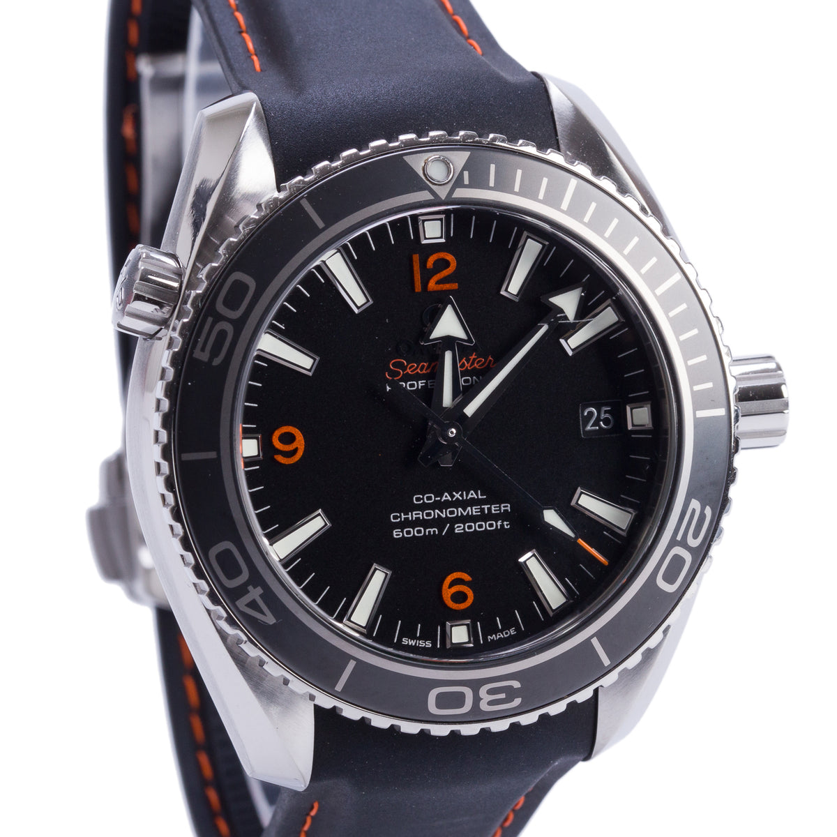 Omega Stainless Steel Seamaster Planet Ocean Co-Axial Chronometer 42 MM Automatic Watch Black Dial w/ Box & Papers