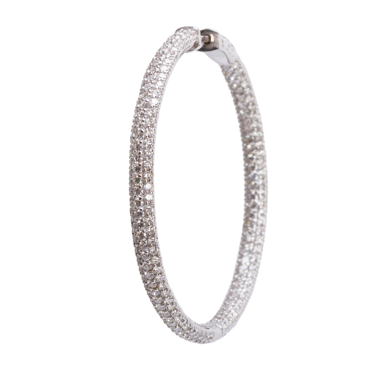 18k White Gold 7.45 tcw. Diamond Inside-Out Hoop Earrings