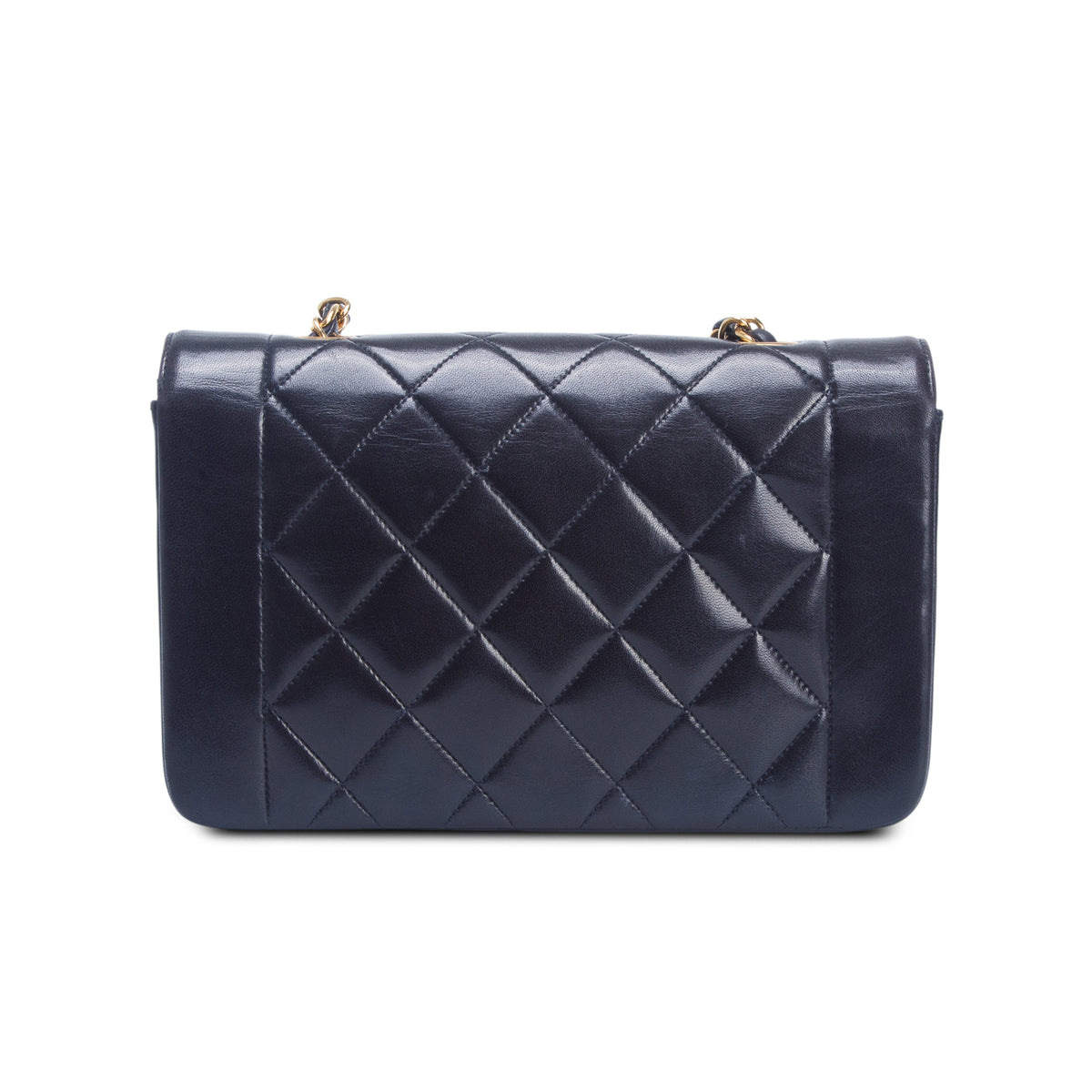Chanel Vintage Black Lambskin Quilted Small Diana Single Flap w/ Box & Authenticity Card