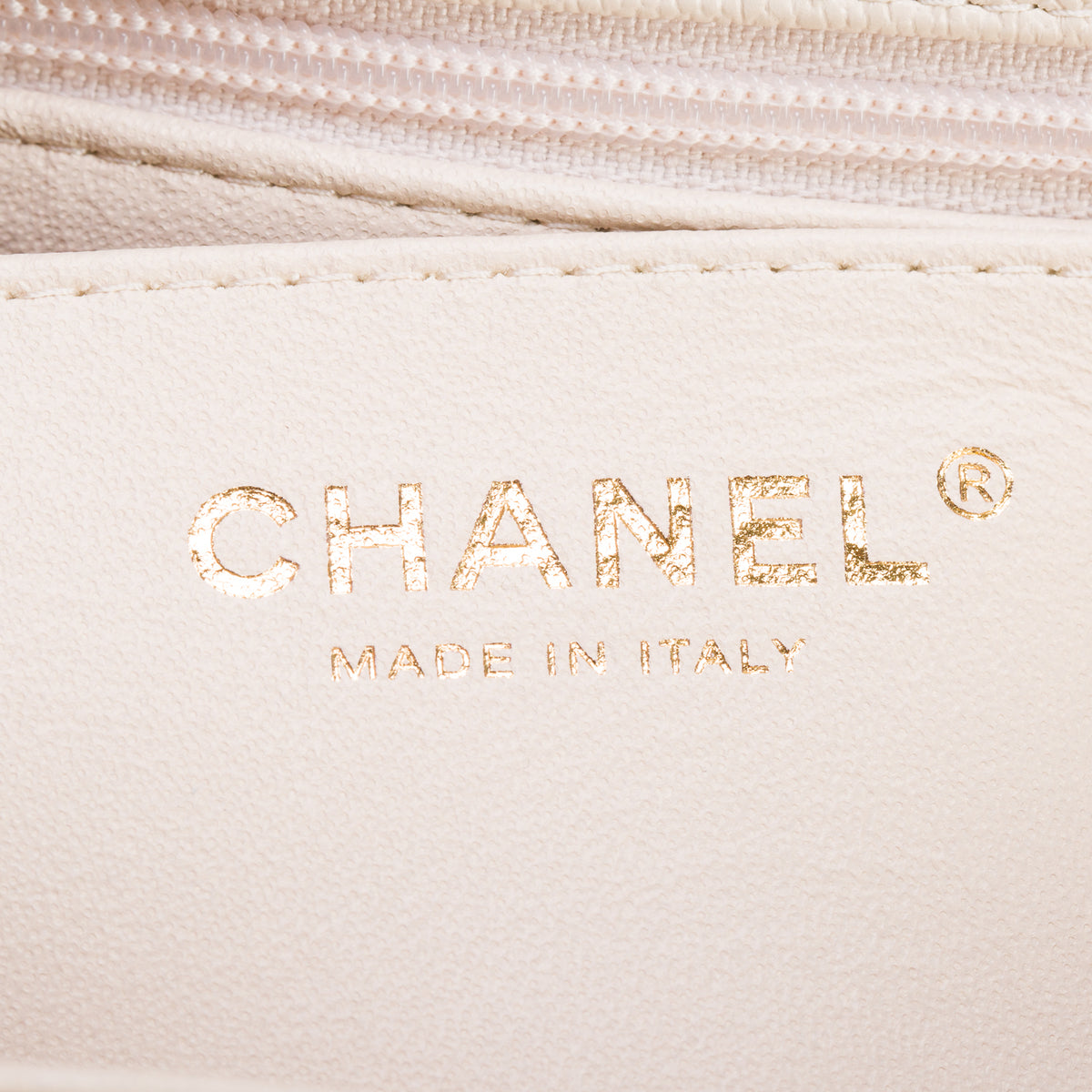 Chanel 2021 Beige Caviar Quilted Mini Top Handle Rectangular Flap w/ Box & Authenticity Card
