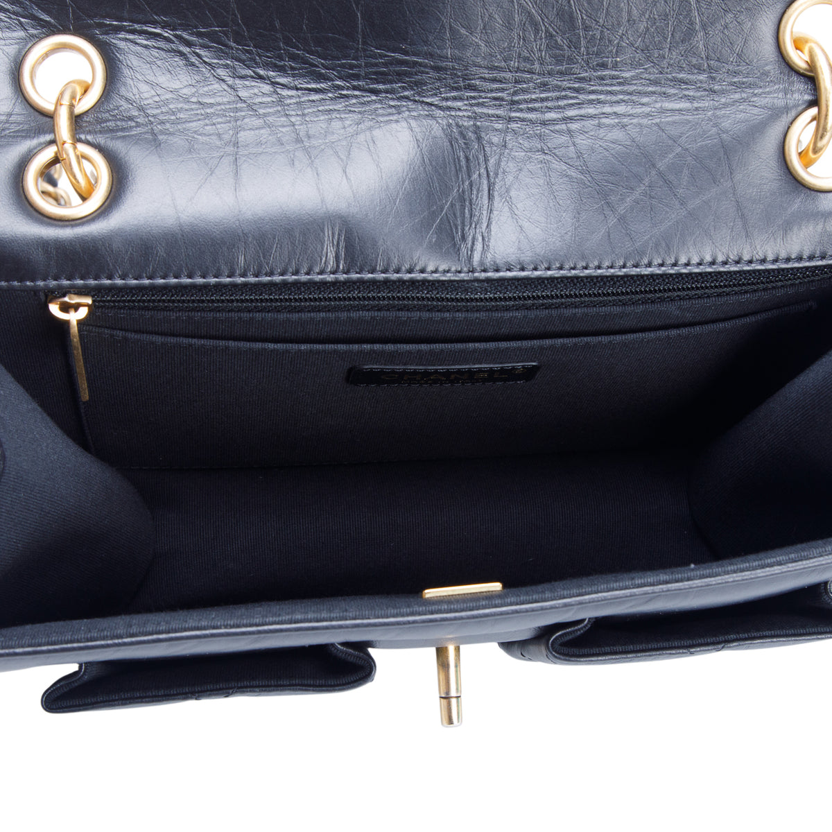 Chanel Black Calfskin Quilted Leather Large Double You CC Flap Bag