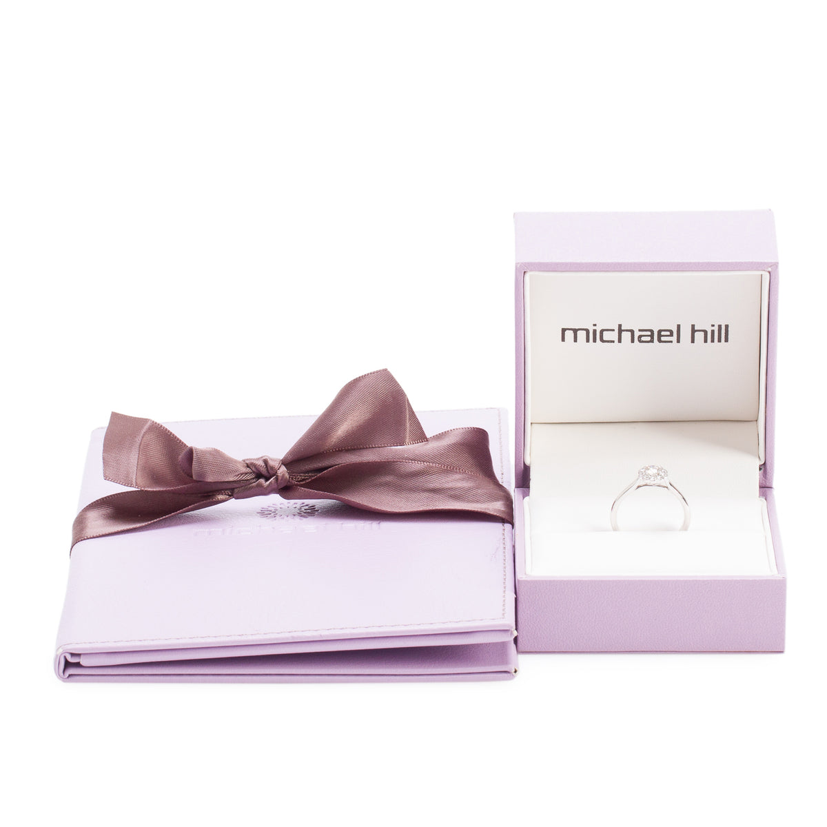 Michael Hill 14k White Gold 0.33 ct. Round Cut Diamond Engagement Ring, Size 7.25 w/ Box & Certificate