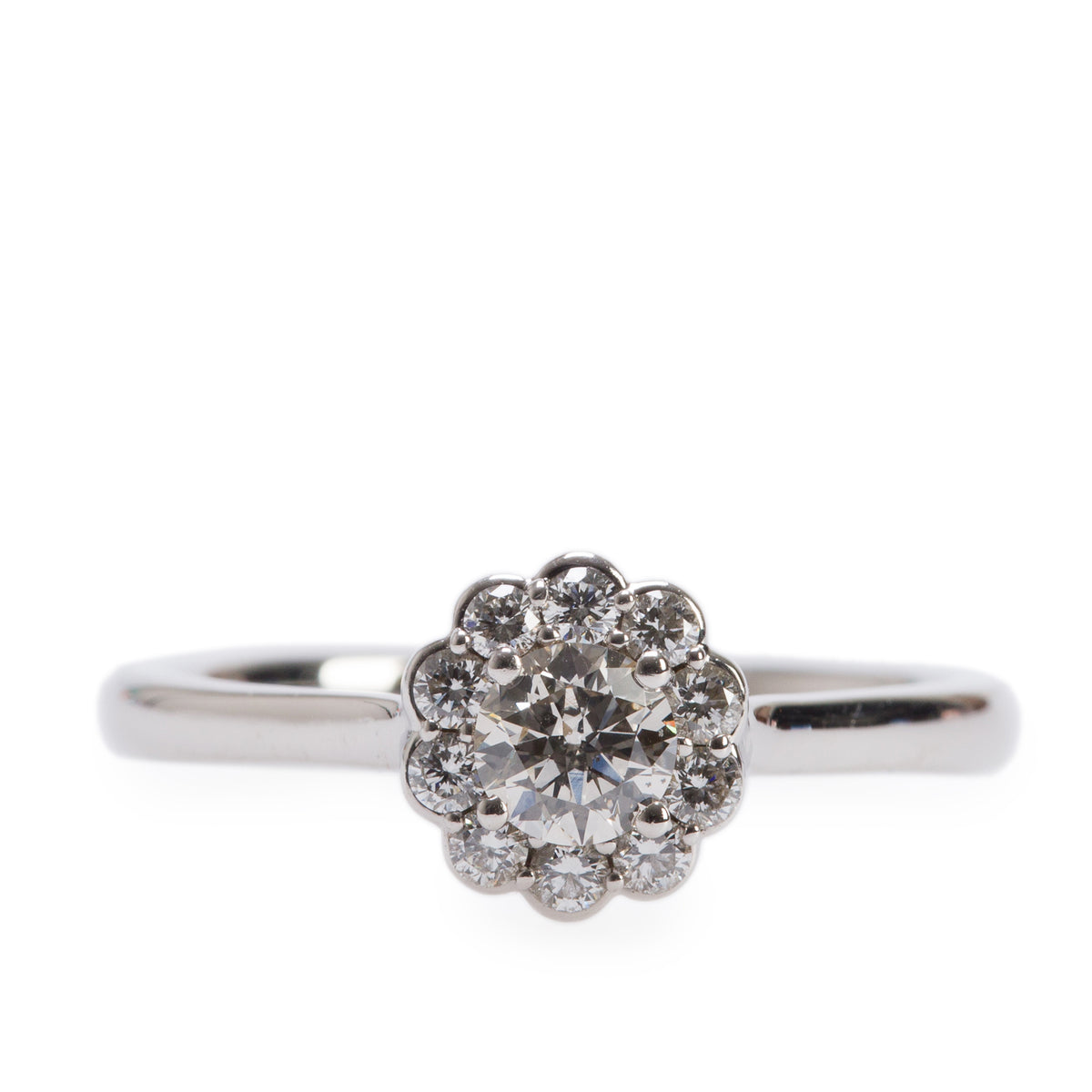 Michael Hill 14k White Gold 0.33 ct. Round Cut Diamond Engagement Ring, Size 7.25 w/ Box & Certificate