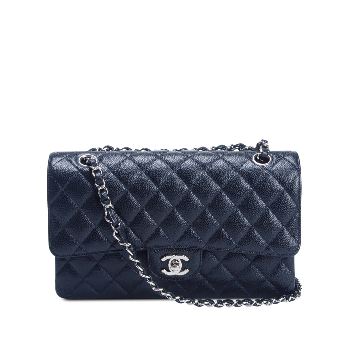 Chanel Black Caviar Quilted Medium Double Flap Bag w/ Box & Authenticity Card