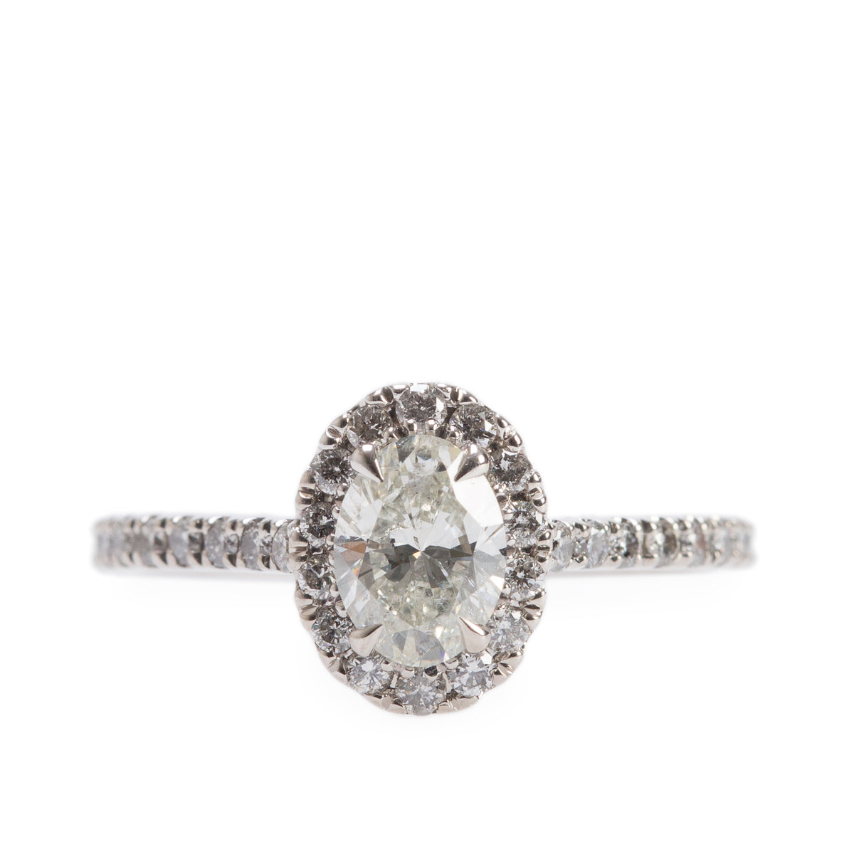 Michael Hill 14k White Gold 0.70 tcw. Halo Design Diamond Engagement Ring, Size 5.75 w/ Box