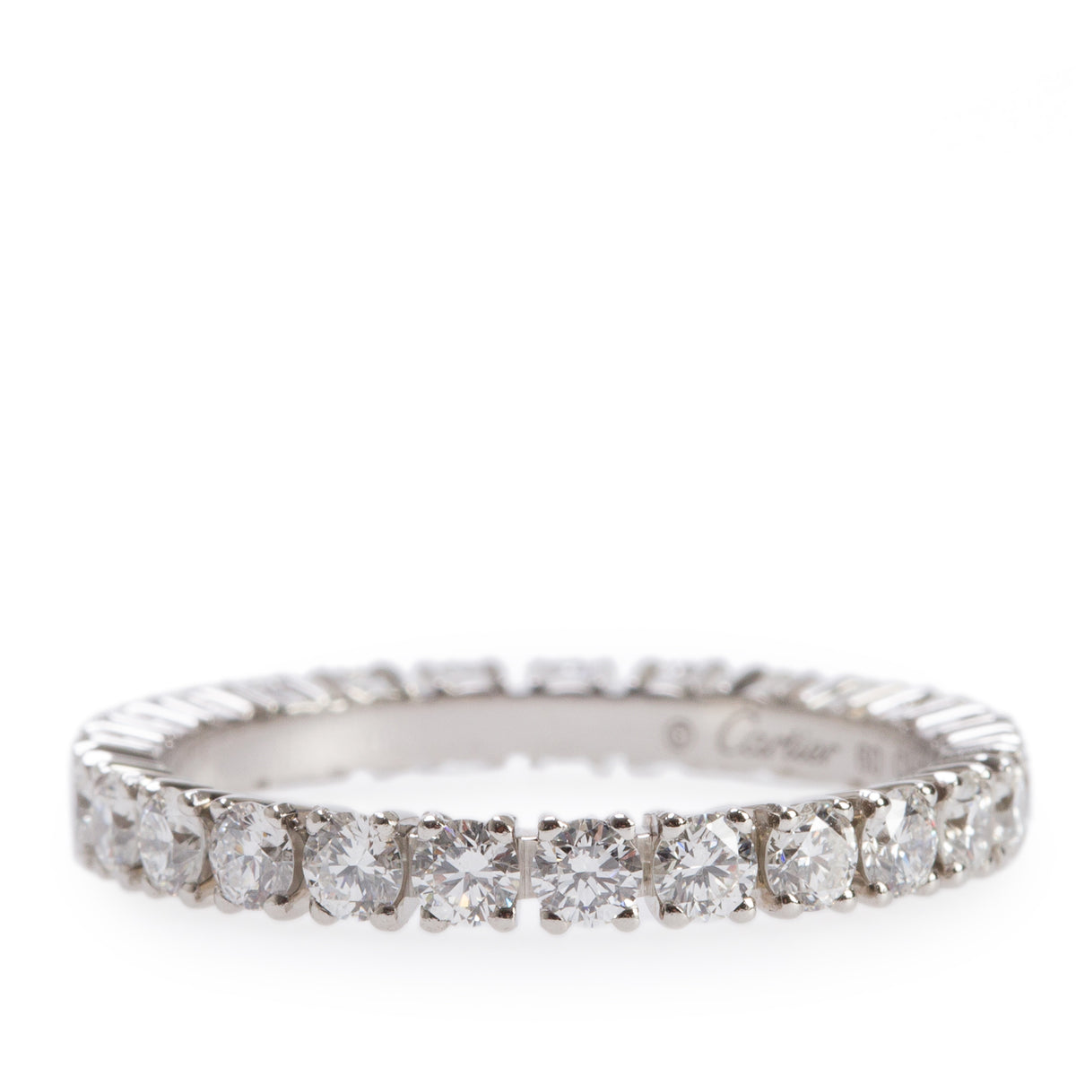 Cartier Platinum Etincelle de Cartier Diamond Wedding Band Ring, Size 60 9 w/ Box