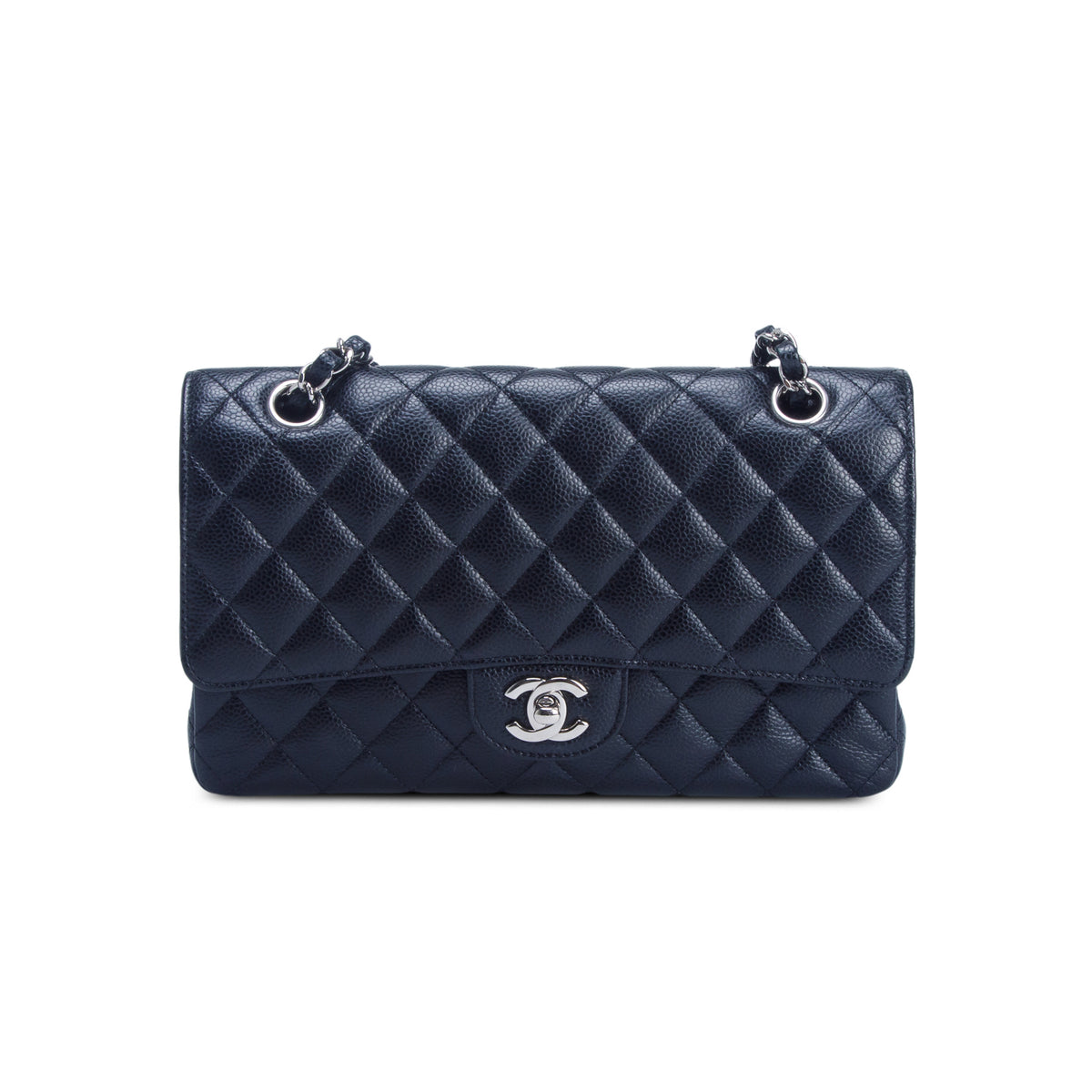 Chanel Black Caviar Quilted Medium Double Flap Bag