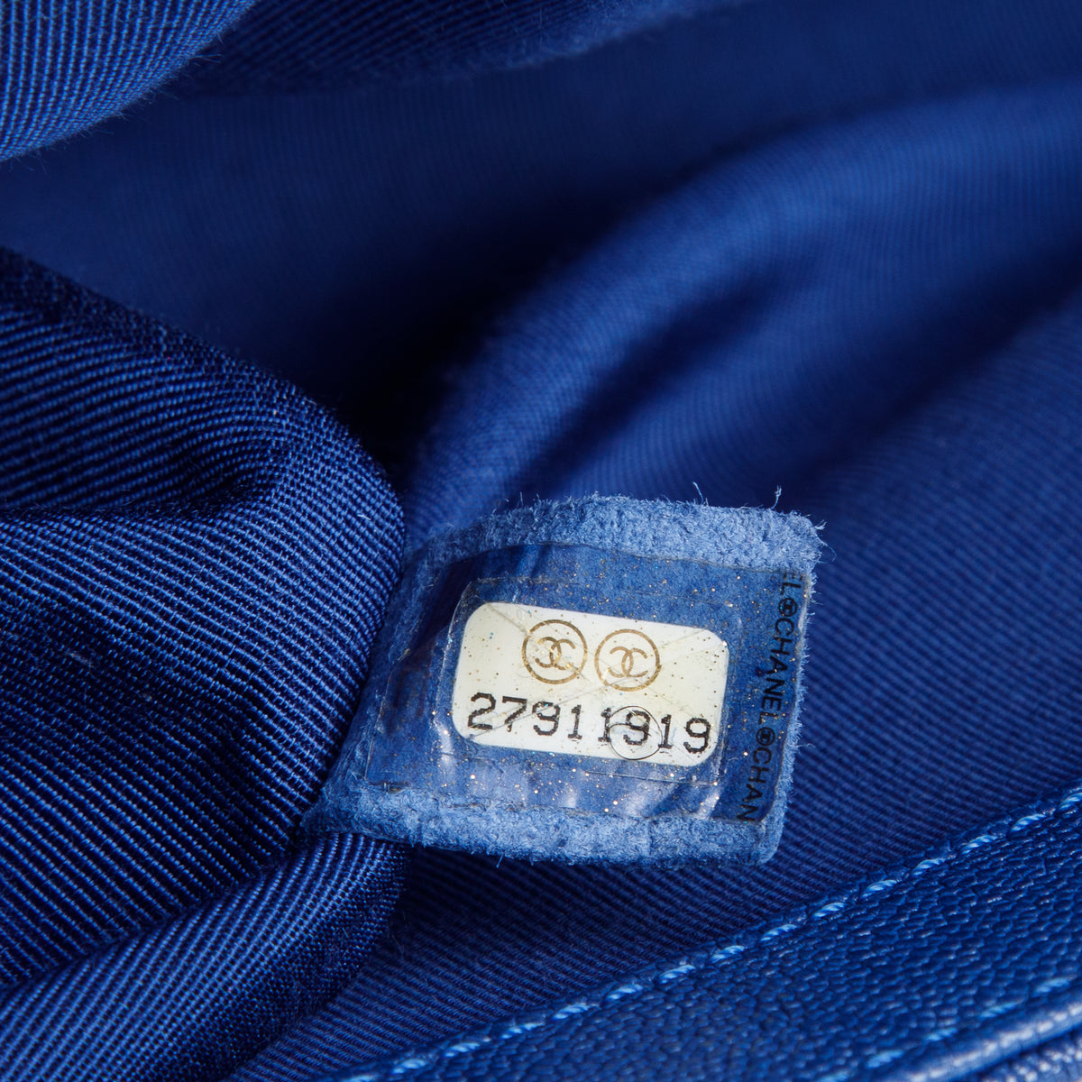 Chanel Blue Quilted Caviar Medium Boy Flap Bag