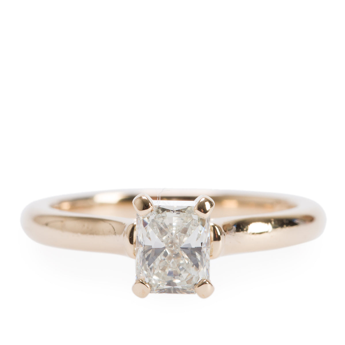 14k Yellow Gold 0.72 ct. Radiant Cut Diamond Solitaire Engagement Ring, Size 5.5 w/ GIA Certificate