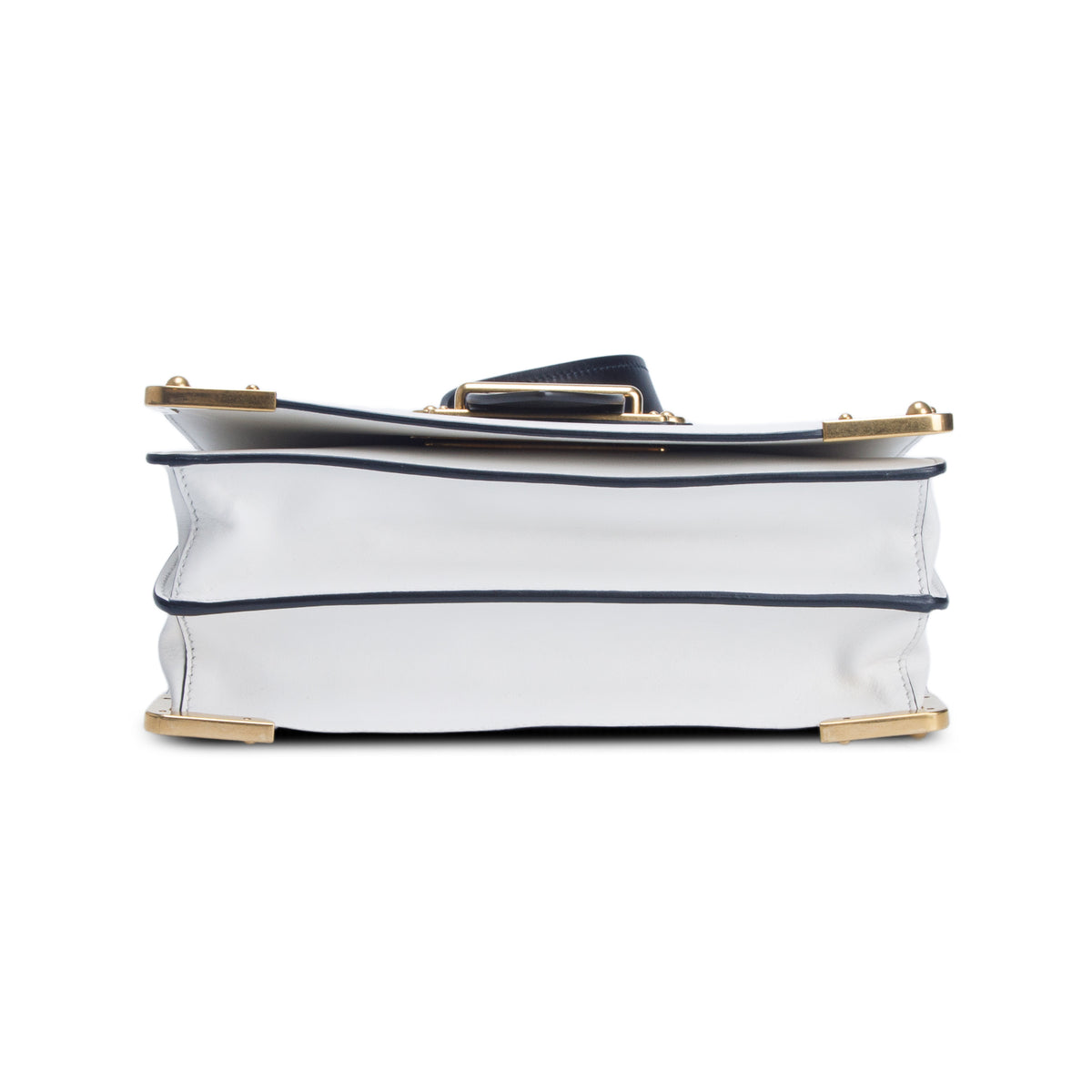 Prada White/Black City Calf Saffiano Cahier Bag w/ Box & Authenticity Card