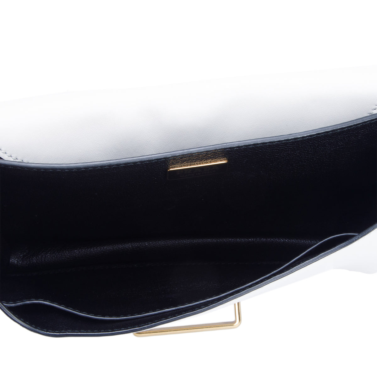 Prada White/Black City Calf Saffiano Cahier Bag w/ Box & Authenticity Card