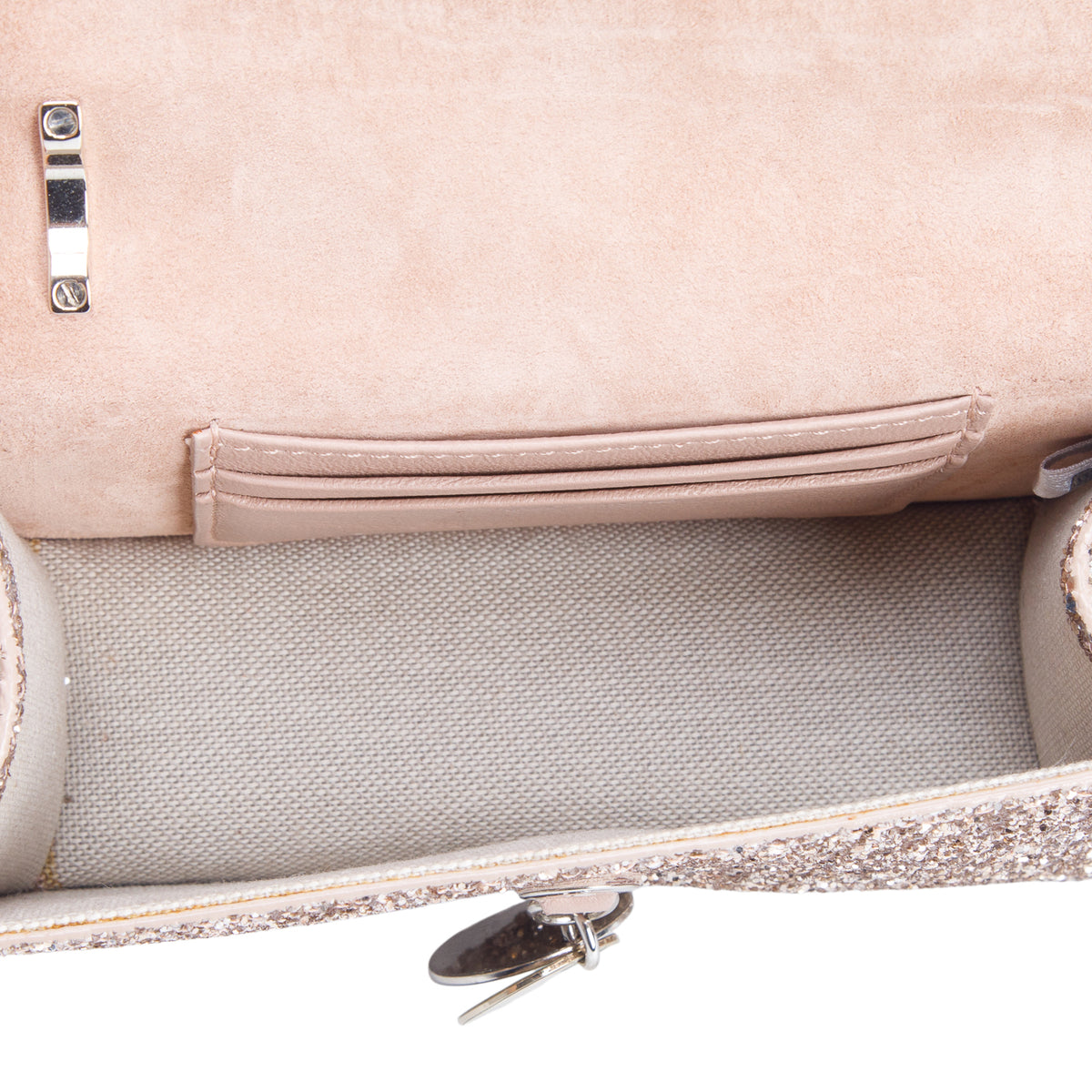 Jimmy Choo Gold Glitter Mini Finley Shoulder Bag w/ Box & Receipt