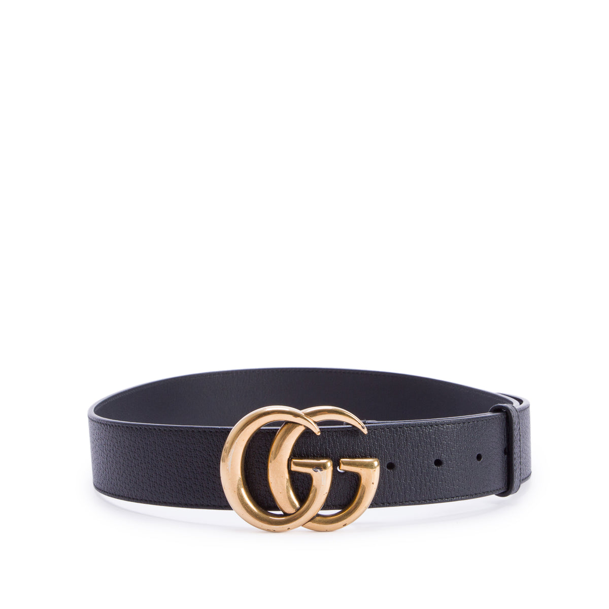 Gucci Black GG Marmont Wide Leather Belt 85 34 w/ Box
