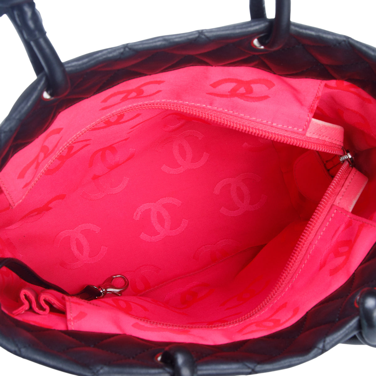 Chanel Black Calfskin Quilted Medium Cambon Tote w/ Authenticity Card
