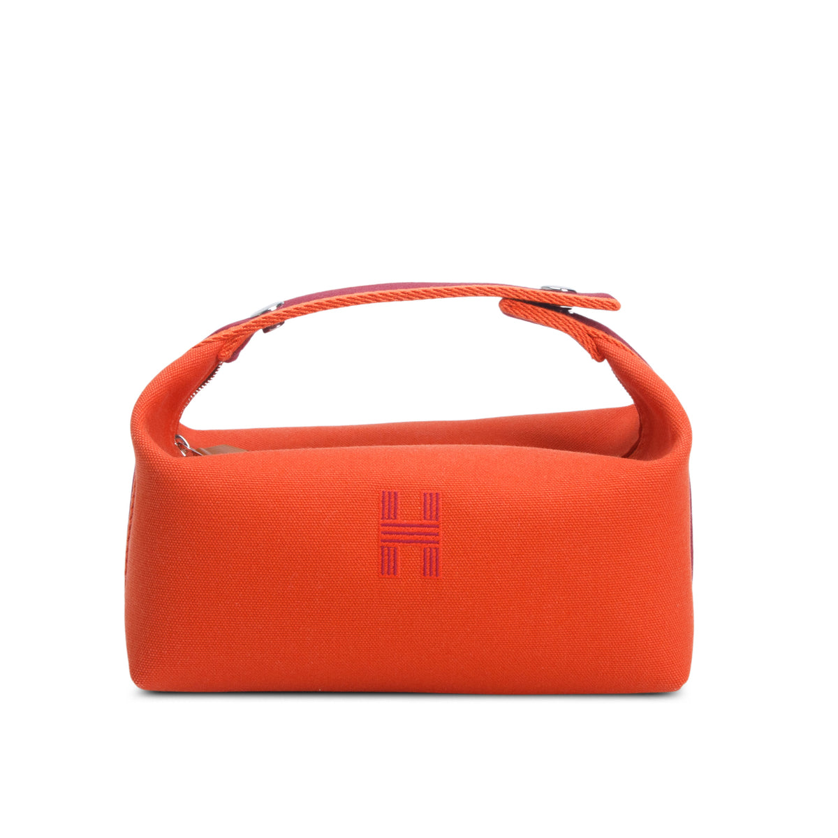 Hermes Orange Feu Toile H Canvas Small Bride-A-Brac Case