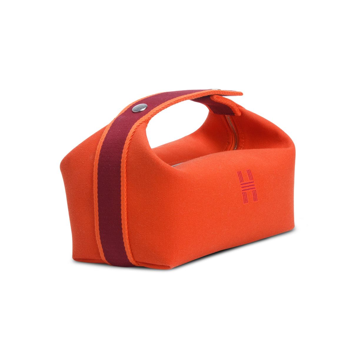 Hermes Orange Feu Toile H Canvas Small Bride-A-Brac Case