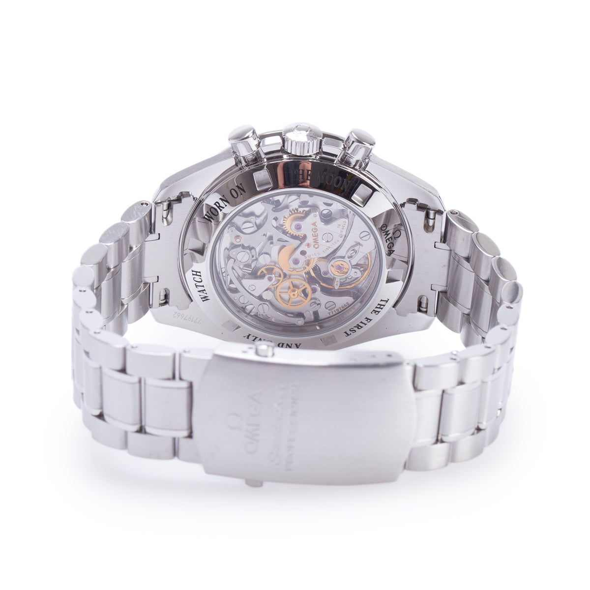 Omega Stainless Steel Speedmaster Professional Moonphase 42 MM Manual Watch Black Dial w/ Box & Papers