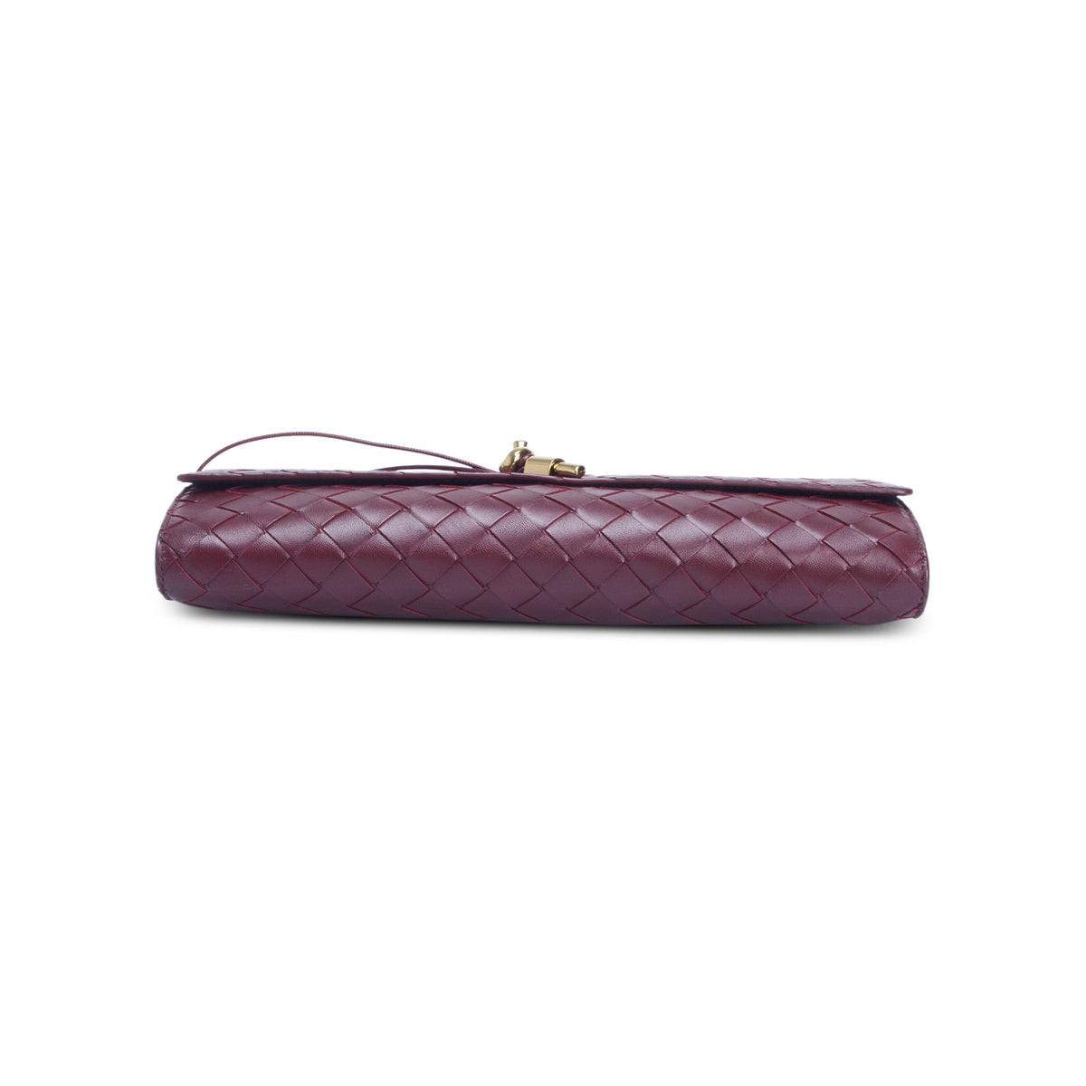Bottega Veneta Red Nappa Intrecciato Long Andiamo Top Handle Clutch
