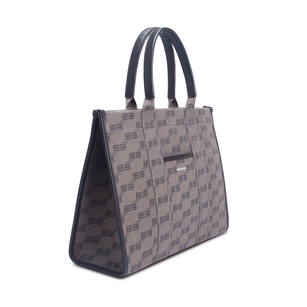Balenciaga Brown Canvas BB Monogram Tote Bag w/ Strap