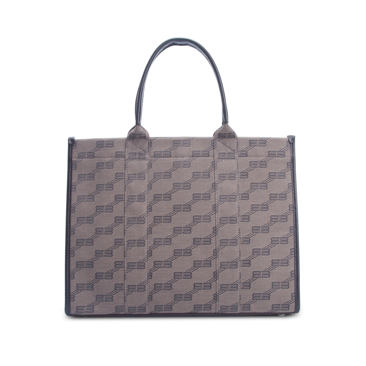 Balenciaga Brown Canvas BB Monogram Tote Bag w/ Strap