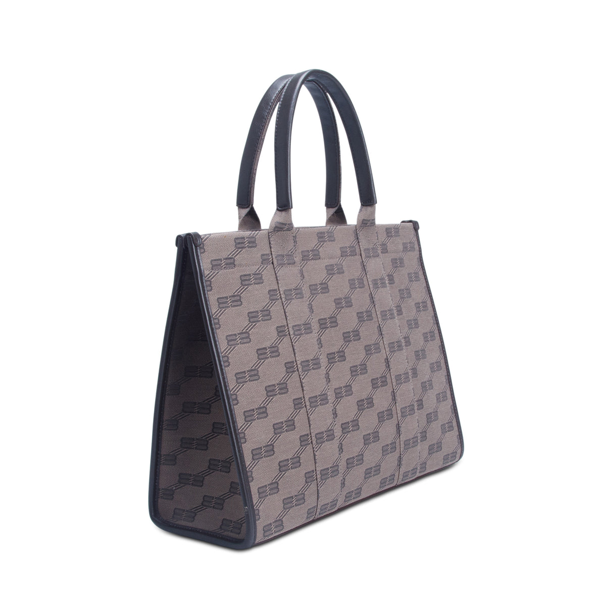 Balenciaga Brown Canvas BB Monogram Tote Bag w/ Strap