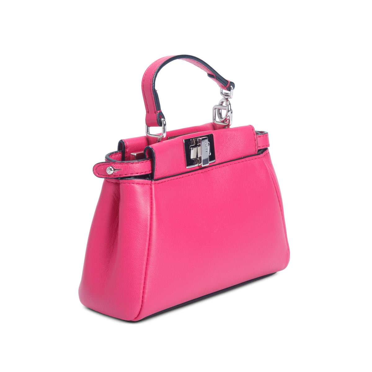Fendi Pink Nappa Micro Peekaboo Iconic Satchel w/ Strap