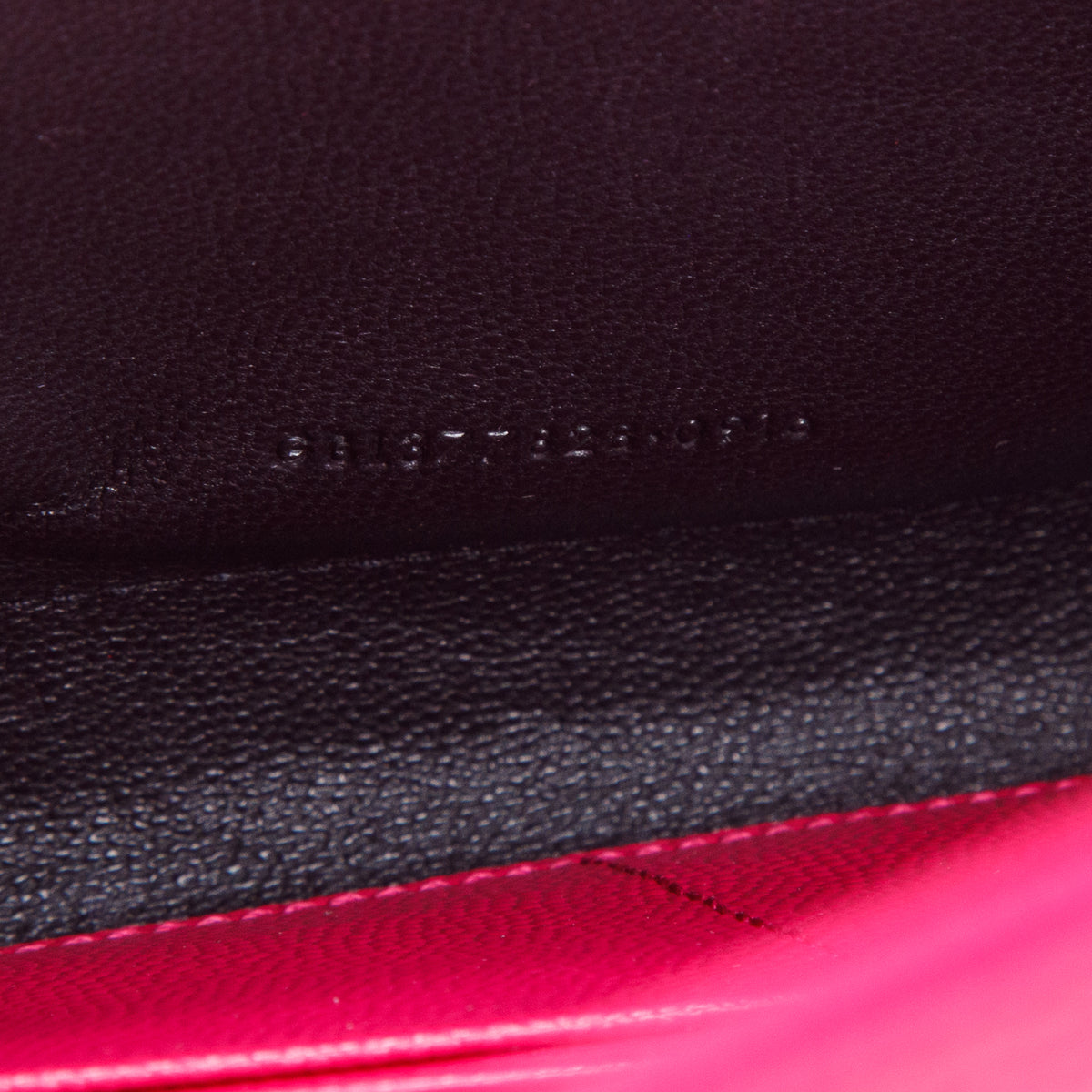 Saint Laurent Pink Grain De Poudre Chevron Cassandre Envelope Chain Wallet