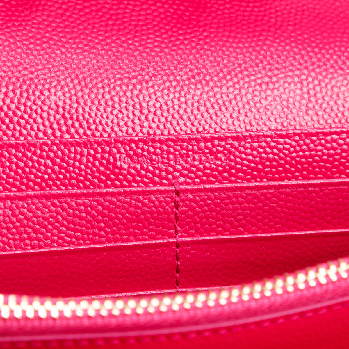 Saint Laurent Pink Grain De Poudre Chevron Cassandre Envelope Chain Wallet