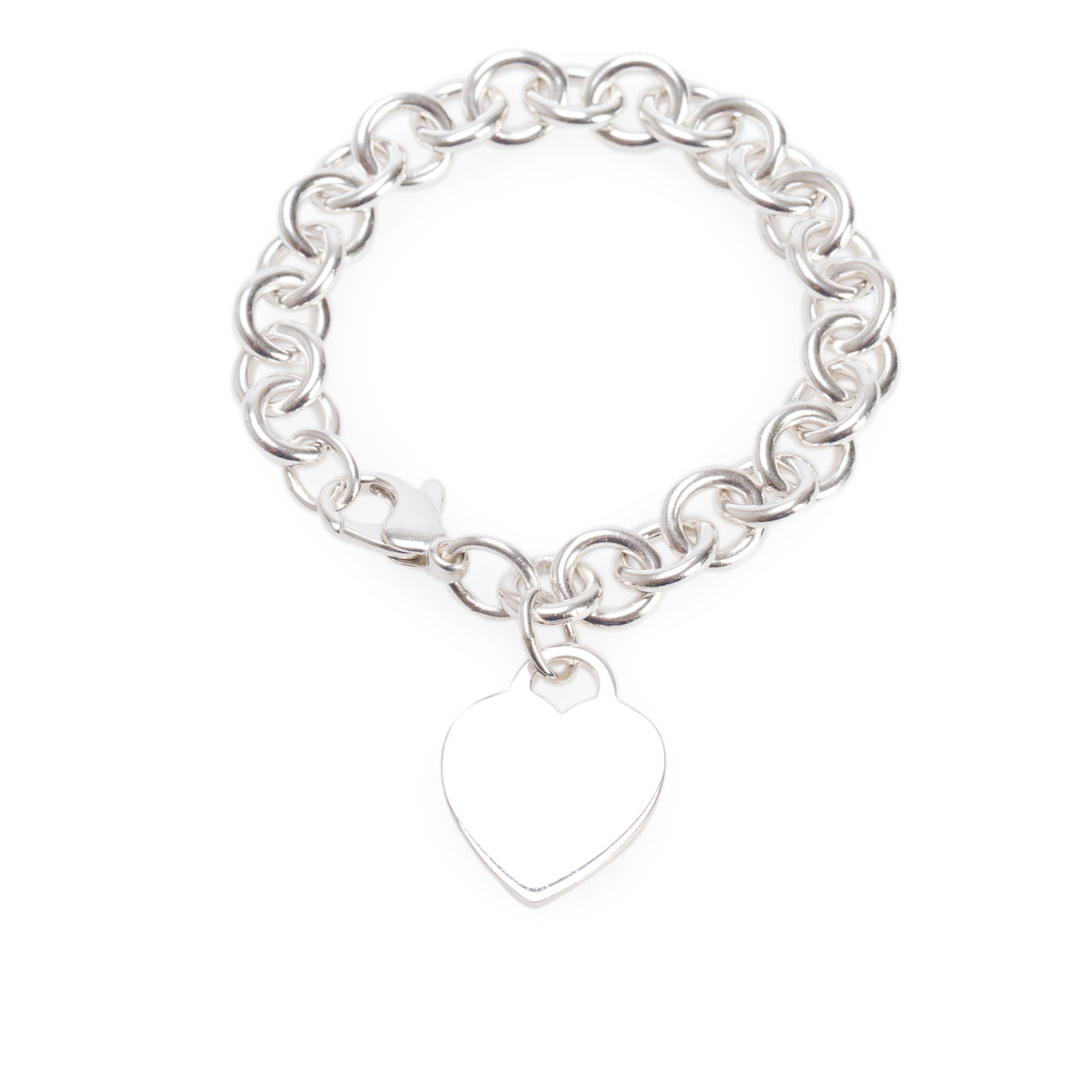 Tiffany & Co. Sterling Silver Heart Tag Charm Bracelet